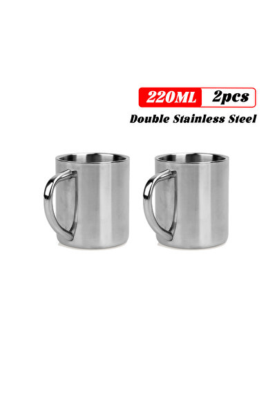 Alloet كوبان من الفولاذ المقاوم للصدأ سعة 220 مل، سعة كل منهما 220-200 مل، من...