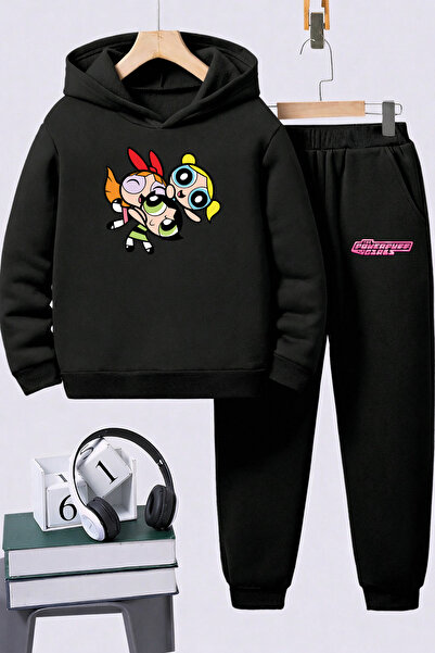 SVART WEAR Powerpuff Girls Printed Kids Premium Sweatshirt Set 2-Piece Set Ho...