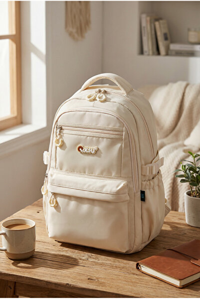 qixihu Geantă unisex premium cremă pentru zi cu zi și școală