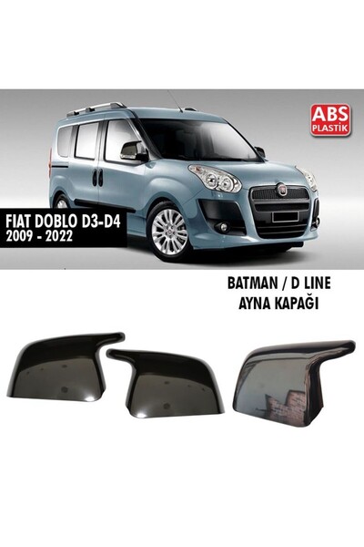 Genel Markalar Fiat Doblo 2009-2022 Uyumlu Batman Yarasa Ayna Kapağı