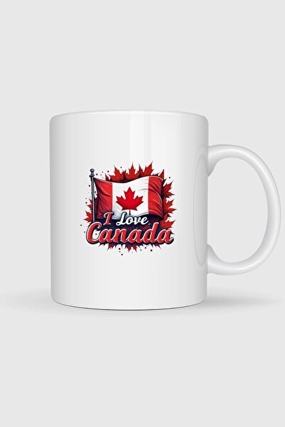 Bahriyeli Collection I Love Canada B Printed Mug Cup