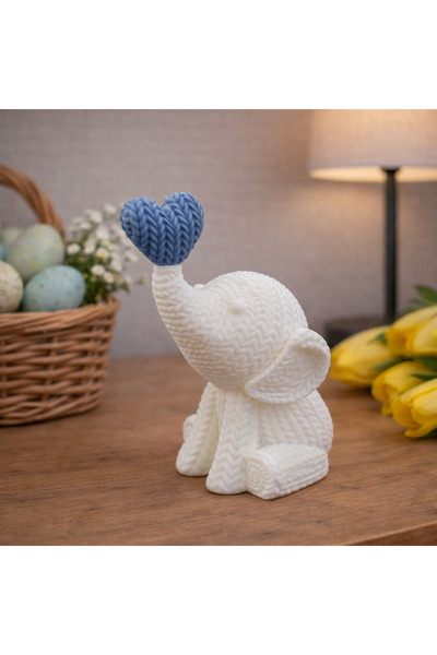 Sani Statuetă decorativă Sani, Elefant 92 x 62 x 123 mm, alb/gri