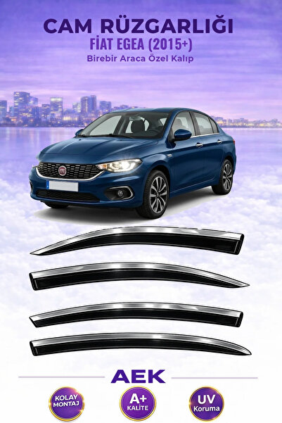AEK Modern FİAT EGEA SEDAN 2015+ ARACA ÖZEL KROMLU CAM RÜZGARLIĞI PREMİUM A+