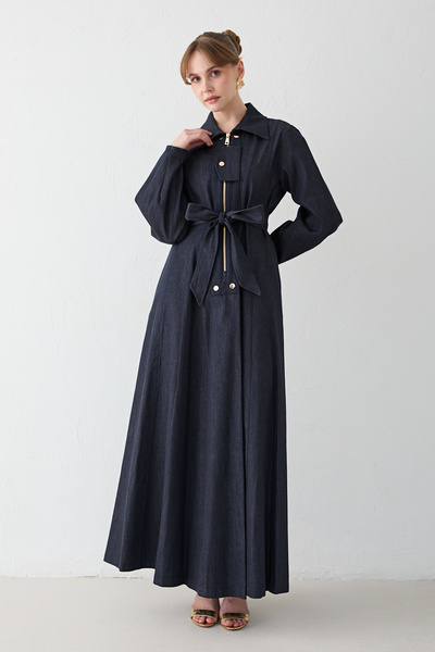 Melike Tatar Rochie din denim cu fermoar 78-608