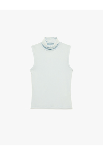 Koton εφαρμοστό Μπλούζα χωρίς μανίκια ψηλός λαιμός βισκόζη