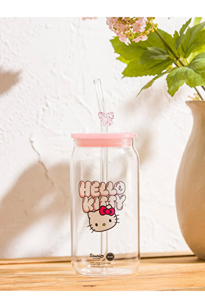 LC Waikiki LCW HOME Pembe Hello Kitty Baskılı Pipetli Bardak