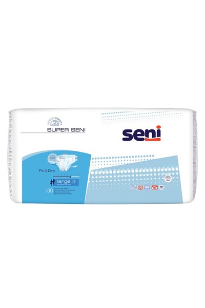 Seni Scutece pentru Adulti Super, L, 30 Bucati