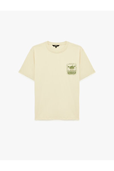 Koton Tricou cu mânecă scurtă din bumbac, cu decolteu rotund, cu imprimeu