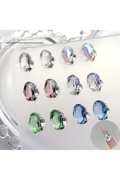 Choice 12 قطعة من أحجار الراين الكريستالية الشفافة ثلاثية الأبعاد على شكل بيض...