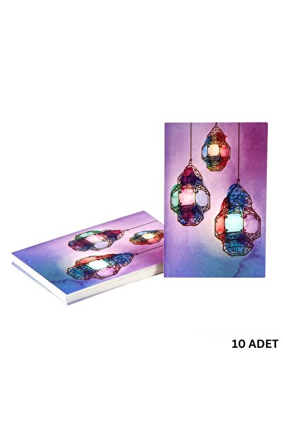 roco paper Ramazan Fener Temalı Hediye ve Tebrik Kartı, 10 Adet, Ambalaj ve P...