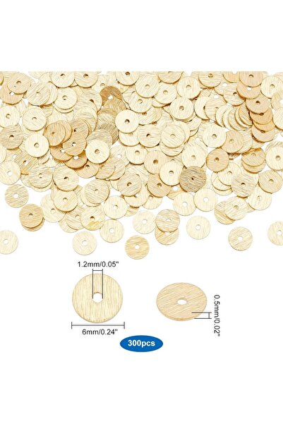 Choice AECH02-12385 300 قطعة من خرز هيشي القرصي 6 مم، خرز نحاسي سائب، خرز ذهب...