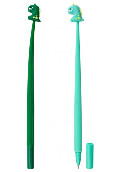 Strigo silicone gel pen, 0.5mm blue lead - Dinosaurs