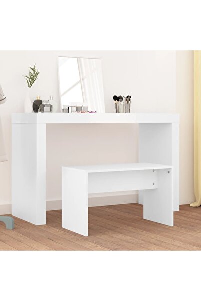 vidaxl Dressing Stool White 70x35x45 cm Engineered Wood