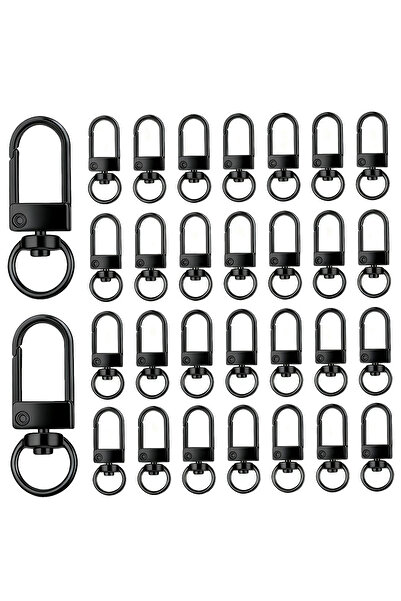 Choice 50 قطعة من مشابك الكلاب الدوارة السوداء (10/30/50 قطعة) مع خطافات ذهبي...