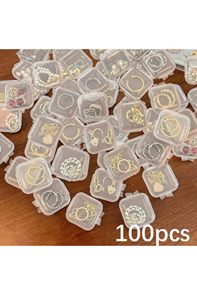 Choice 100 قطعة من علب التخزين المربعة الصغيرة ذات الغطاء البلاستيكي الشفاف ا...