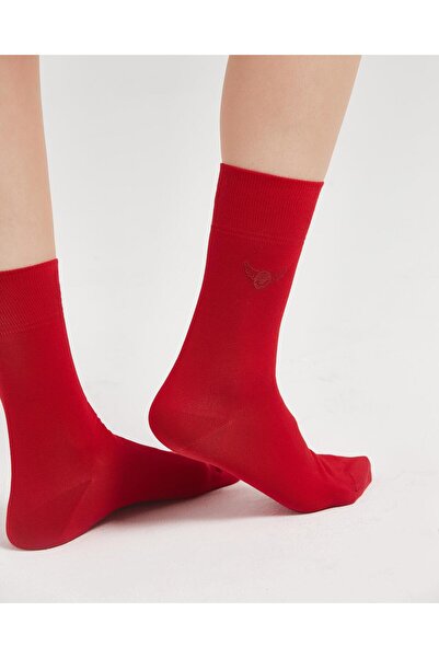 Bolero Bordo Renkli Düz Merserize Çorap