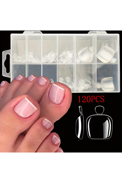 Choice 120 قطعة من أظافر القدم اللاصقة الشفافة، مجموعة كاملة من أظافر الجل ال...