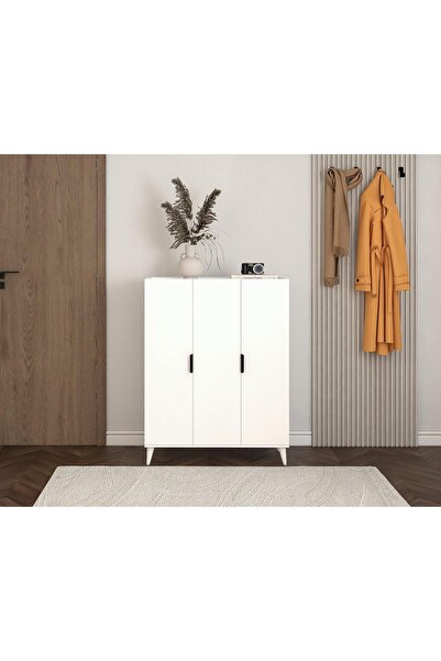 satenhome 3 Kapaklı Çok Amaçlı Dolap Çok Amaçlı Mutfak Dolabı Banyo Dolabı Ay...