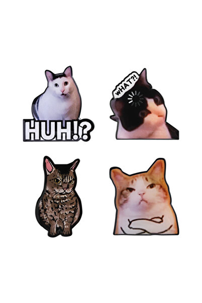 Choice AB2822 هاه؟! ماذا؟! بروش قطة مطبوع بالأشعة فوق البنفسجية، بروش قطة صغي...