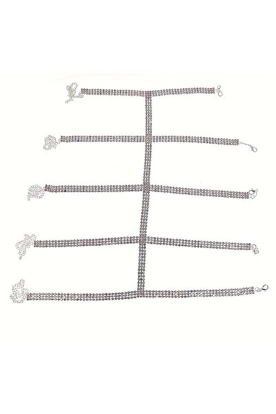 Choice Silver 1Psc Fashionable Exquisite Tassel Rhinestone Ankle Nightclub Be...