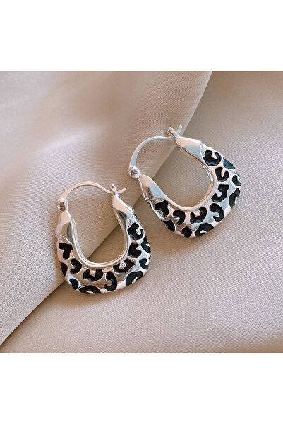 Choice silver color Retro Gold Color Leopard Print Hoop Earrinsg for Women's ...
