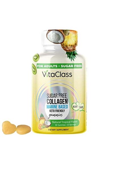 VitaClass حلوى الكولاجين الخالية من السكر والمناسبة لنظام الكيتو الغذائي للبا...