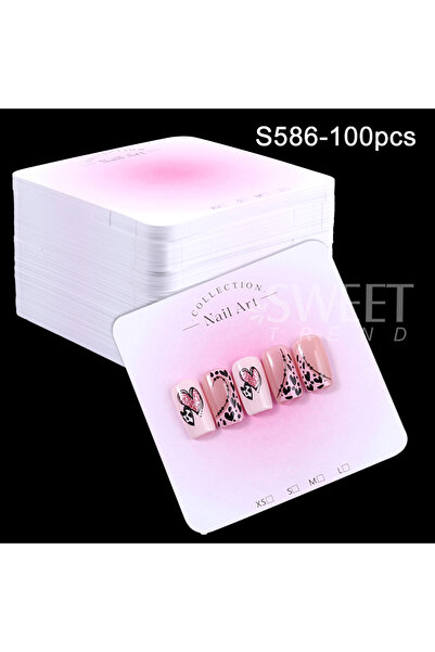 Choice S586-100 قطعة 20/30/50/100 قطعة 6.5x6.5 سم بطاقة عرض فن الأظافر، أظافر...