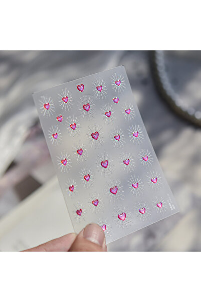 Choice 1PCS Metal Nail Stickers Luxury Heart-shaped Holy Light Sticker Nail A...