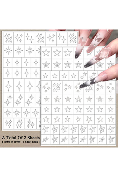 choice2 مجموعة AA (ورقتان) من 2 إلى 30 ورقة ملصقات استنسل أظافر شفافة مجوفة ب...