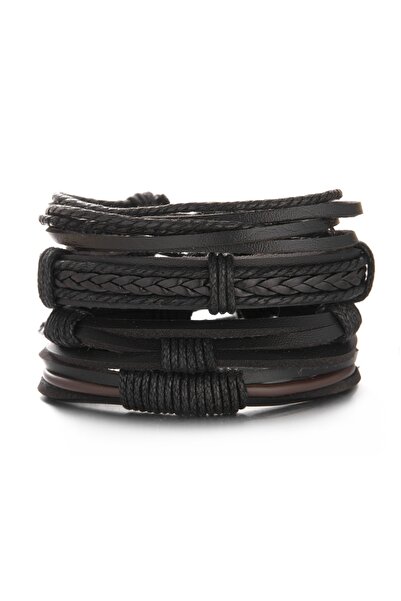 Choice BR22Y0044 4Pcs/Set Vintage Multiple Layers Leather Bracelets For Women...