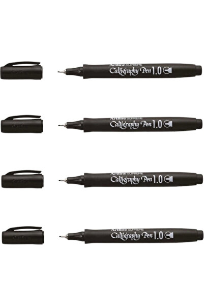 artline قلم الخط الفاخر (1.0) أسود (4 قطع)