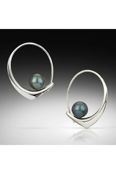 Choice T664-Silvery Vintage Concise Design Green Imitation Pearl Hoop Earring...