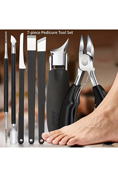 Choice 7 PCS BLACK 7pcs Stainless Steel Nail Clipper Pedicure Set Nail Care K...