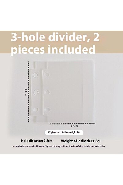 Choice كتاب تخزين أظافر صناعية مكون من قطعتين، مزود بإبزيم مزدوج و3 فتحات، ول...