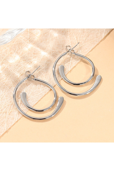 Choice أقراط متدلية بتصميم هندسي مطلية بالفضة بتصميم عتيق بسيط T549، مناسبة ل...