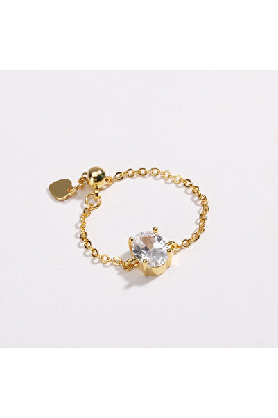 Choice خواتم نسائية قابلة للتعديل، ذهبية وبيضاء، مرصعة بأحجار صغيرة بيضاوية ا...