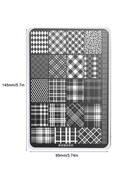 Choice قالب واحد لطباعة الأظافر بتصميم هندسي منقوش، مقاس 14.5 × 9.5 سم، مصنوع...
