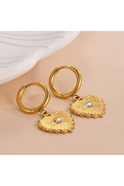 Choice E552 14K Gold Plated Vintage Wedding Couple Jewelry Earrings Stainless...