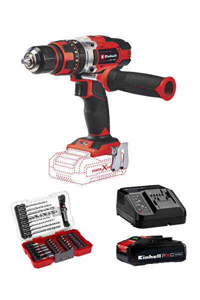 Einhell TE-CD 18/48 Li-i Akülü Darbeli Vidalama Seti (2,5 Ah Starter Kit, 39 ...