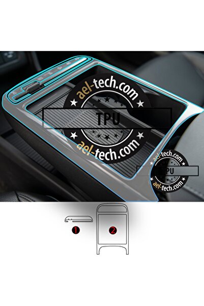 ael-tech Hyundai Tucson Compatible Gear Shift Surround Piano Black Tpu Protec...