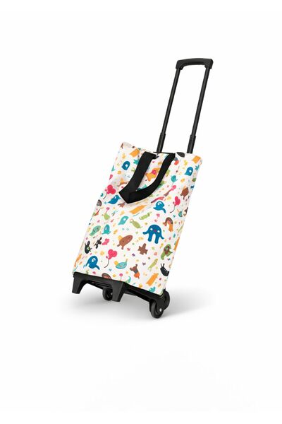 TSUMAB حقيبة تسوق بعجلات للأطفال – عربة سحب خفيفة الوزن بعجلات سلسة، سعة كبيرة