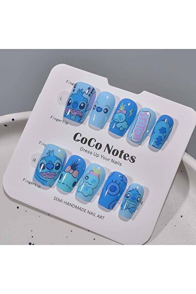 Choice مجموعة أظافر صناعية للبنات من 10 قطع، بتصميم شخصيات كرتونية لطيفة من ا...