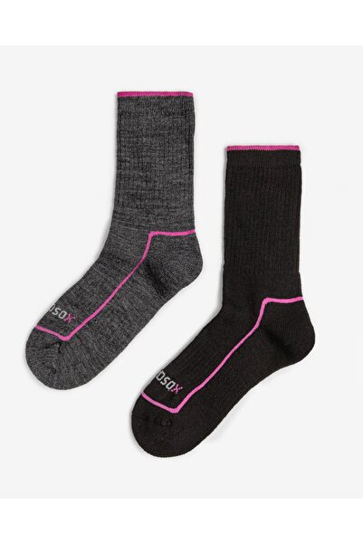 Bolero Kadın Yünlü 2'li Spor Çorap Füme Siyah