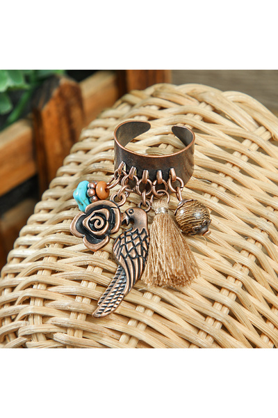 Choice خواتم X25071101 بتصميم بوهيمي عتيق للنساء، مزينة بعناصر قبلية، قابلة ل...