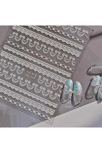 Choice قطعة واحدة من ملصقات تزيين الأظافر الرائعة من الدانتيل الوردي، سلسلة د...