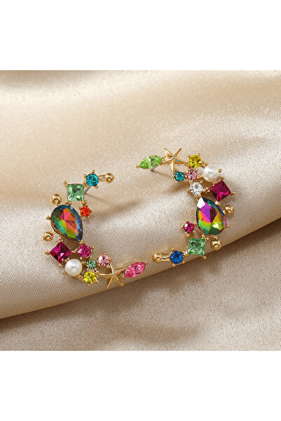 Choice WEH4366-G-RSL A pair of fashionable women's hanging earrings with crea...