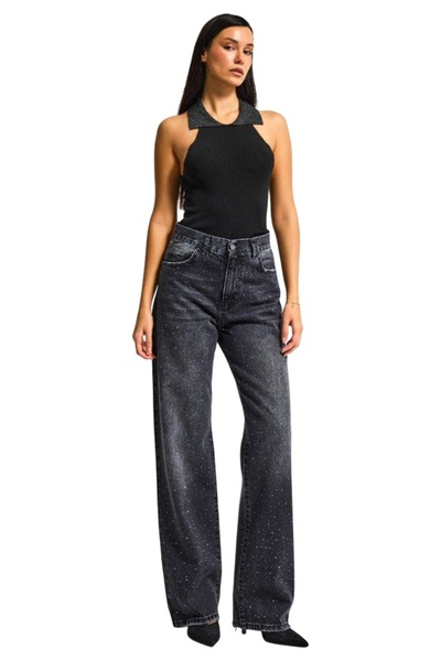 FashionForYou Luneth pre-washed jeans, loose fit oversize cut with applied cr...