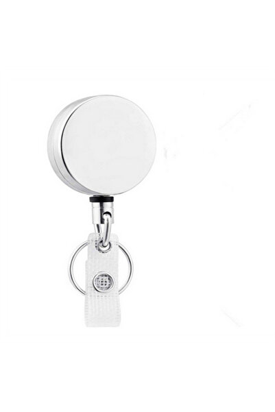 Choice 1pc-white Retractable Metal Wire Keychain Pull Badge Reel ID Lanyard N...