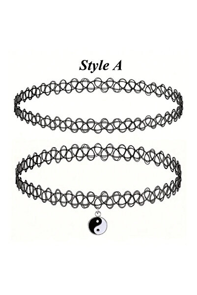 Choice طقم قلادة ريترو من الطراز الأول، إكسسوارات التسعينيات، للسيدات والمراه...