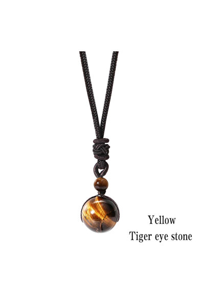 Choice yellow tiger eye Black Obsidian Tiger Eyes Stone Women Men Necklaces w...